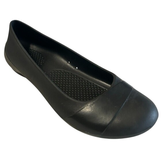 Crocs Gianna Black Ballet Flats Slip On Comfort Cap Toe Womens Size 8 - Picture 1 of 11